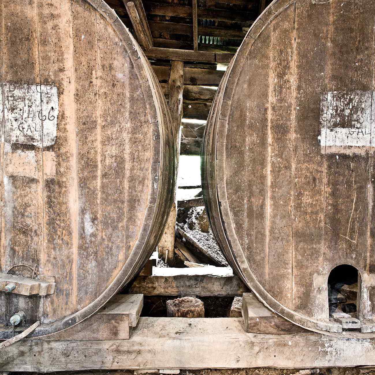 Giant wine barrels